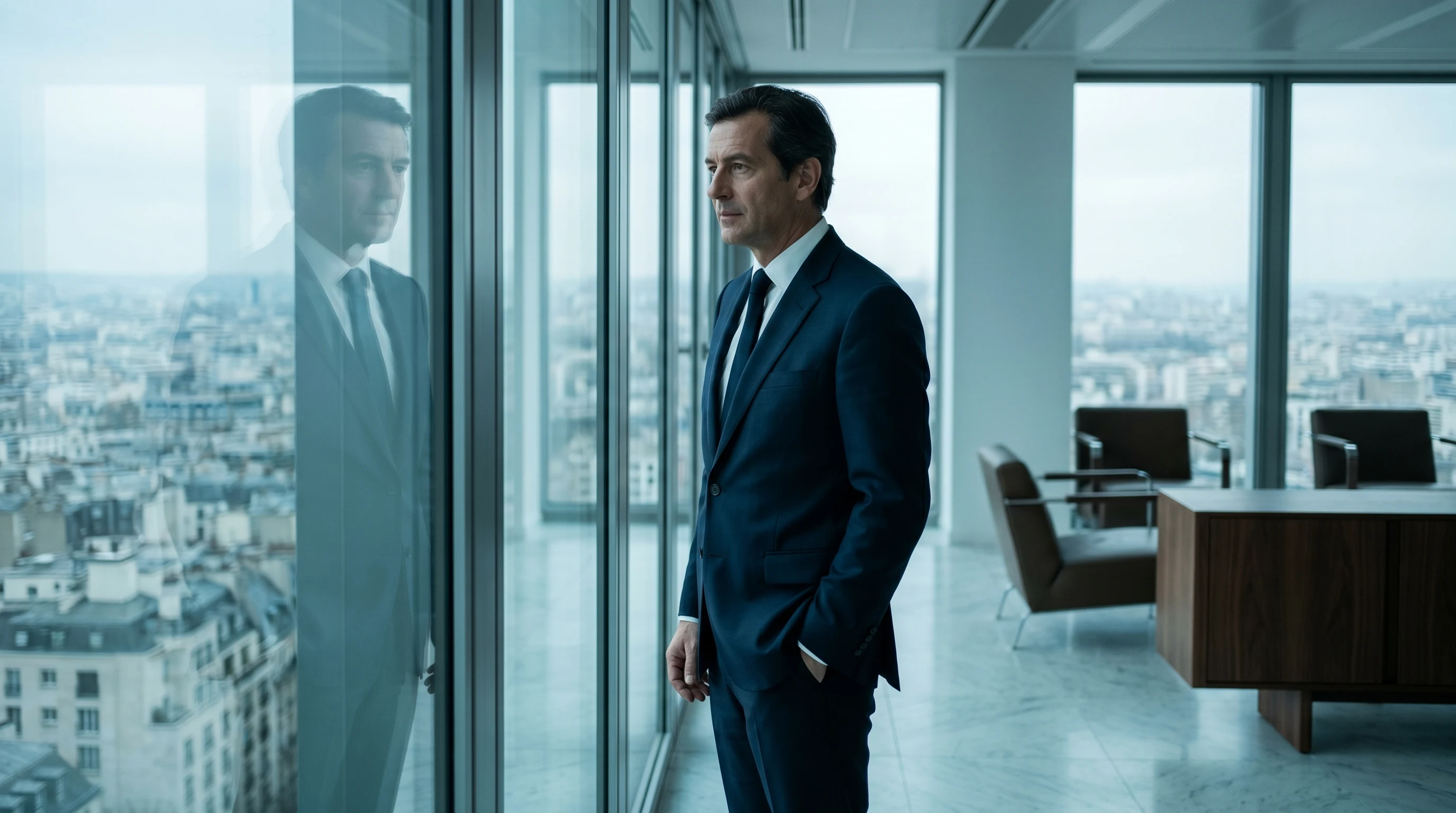 Tours d'immeubles modernes émergeant de la brume — image symbolisant les fondations imposantes d'un cabinet d'avocats établi.
