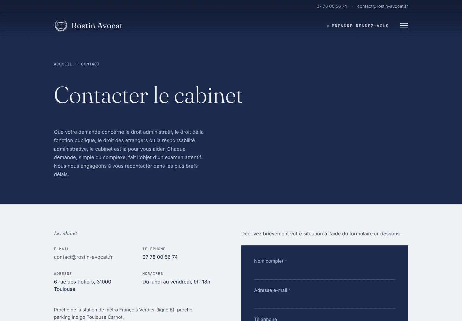 La prise de contact — simple, directe, conforme RIN.